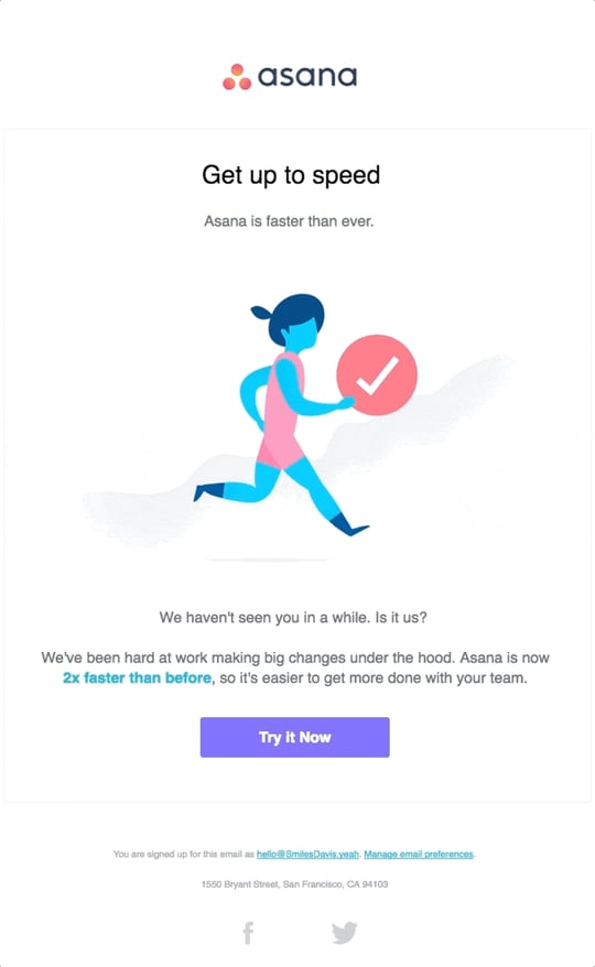 asana winback email