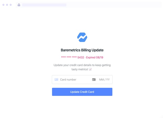 Baremetrics Billing Update Form