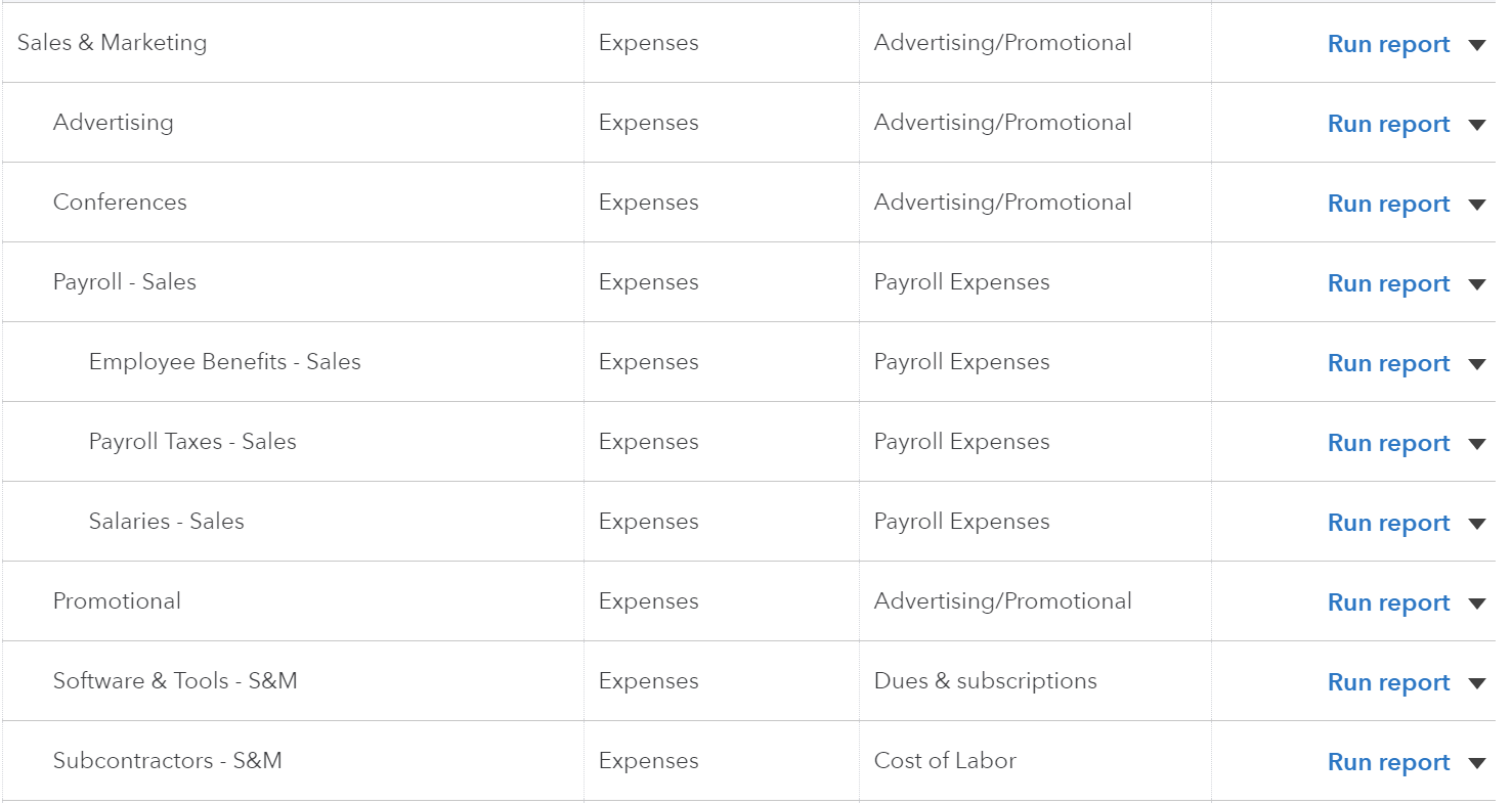 Chart of Accounts