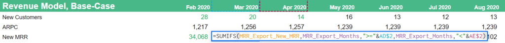 fill in MRR actuals