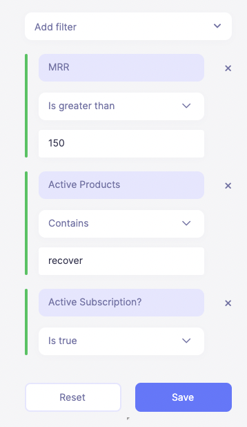 customer segmentation in baremetrics