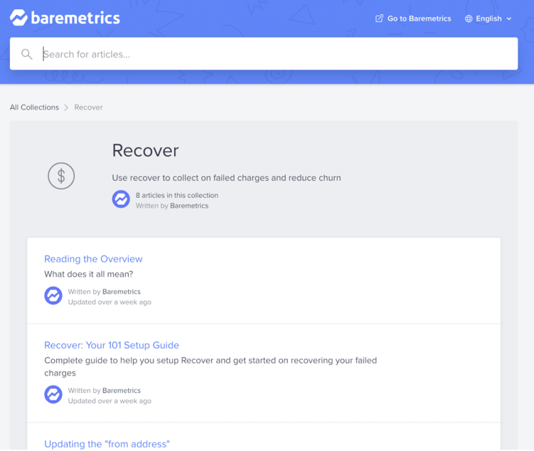 Baremetrics help docs 